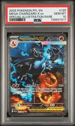 Pokemon 2025 Mega Charizard X ex 125/094 SIR Phantasmal Flames Gem Mint PSA 10 - Image 1