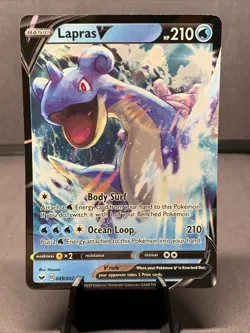Pokemon TCG Lapras V 049/202 Ultra Rare Holo SWSH01: Sword & Shield Base Set NM - Image 1