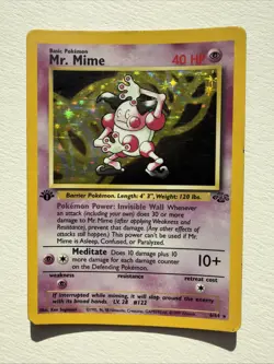 Pokemon Mr. Mime 6/64 1st Edition Holo Rare TCG Vintage 1999 Jungle Set - Image 1