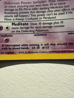 Pokemon Mr. Mime 6/64 1st Edition Holo Rare TCG Vintage 1999 Jungle Set - Image 5