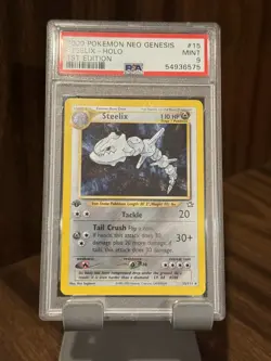 Steelix-Holo 1st Edition Pokemon Neo Genesis 1st Edition 15 NM PSA MINT 9 Swirl - Image 1