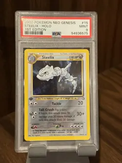 Steelix-Holo 1st Edition Pokemon Neo Genesis 1st Edition 15 NM PSA MINT 9 Swirl - Image 3