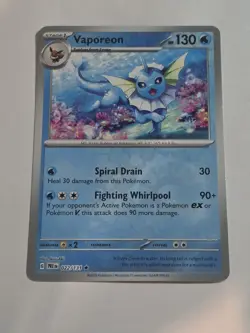 Vaporeon Reverse Holo 134/165 SV: Scarlet & Violet 151 NM Pokemon Fast Ship - Image 1