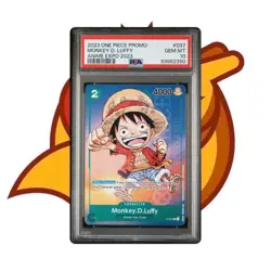 MONKEY D. LUFFY P-037 PSA 10 ANIME EXPO EXCLUSIVE ONE PIECE TCG 2023 - Image 1
