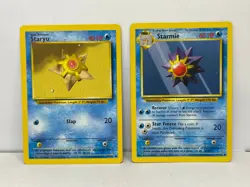 Staryu 65/102 & Starmie 64/102 Base Set - 2 Card Lot LP-MP Pokemon WOTC - Image 1