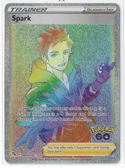 Spark 085/078 Pokemon Go Sword & Shield Secret Rare Rainbow Rare TCG Card NM - Image 1