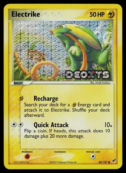 Pokemon Card - Electrike Deoxys 60/107 Common Reverse Holo Stamped - Image 1