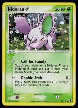 Pokemon Card - Nidoran M FireRed & LeafGreen 71/112 Common Reverse Holo - Image 1