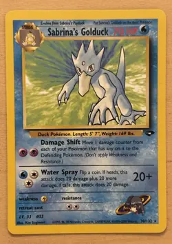 Pokemon TCG Sabrina's Golduck Gym Challenge, Unlimited Non Holo Rare Card 30/132 - Image 1