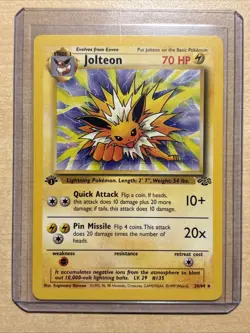 Pokemon TCG Jolteon Jungle Card 20/64 First Edition Non Holo - Image 1