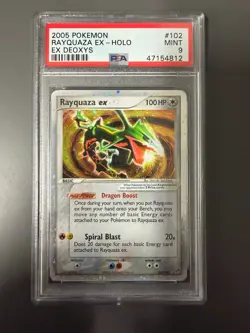 Rayquaza EX Holo Rare #102/107 2005 Pokemon EX Deoxys PSA 9 MINT - Image 1