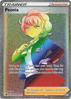 Pokemon Peonia (Secret) Holo SWSH06: Chilling Reign #219/198 NM - Image 1