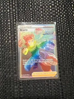 2021 Pokemon TCG Chilling Reign Brawly FA 212/198 Rainbow Secret Rare NM - Image 1