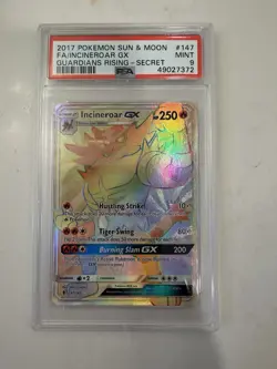 Incineroar GX 147/145 S&M Guardians Rising Secret Rare Holo Pokemon - PSA 9 MINT - Image 1