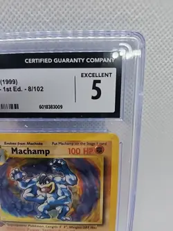 Machamp Pokemon (1999) Base Set 1st Ed. 8/102 Holo. Cgc 5 - Image 3