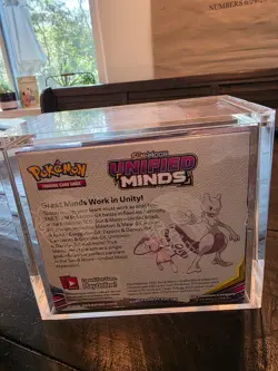 Pokemon TCG Sun & Moon Unified Minds Boosteer Display Box Sealed w/ Acrylic Case - Image 2