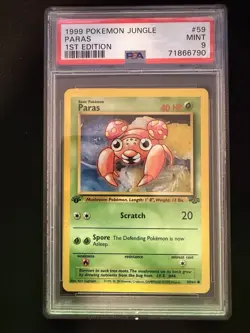 1999 Pokemon Jungle Paras 59/64 1st Edition + Parasect 41/64 1st Edition PSA 9 - Image 3