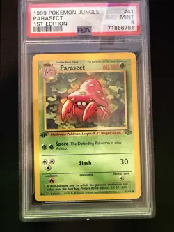 1999 Pokemon Jungle Paras 59/64 1st Edition + Parasect 41/64 1st Edition PSA 9 - Image 4