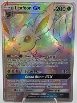 2018 Pokemon Ultra Prism Secret Rare Leafeon GX 157/156 NM - Image 1