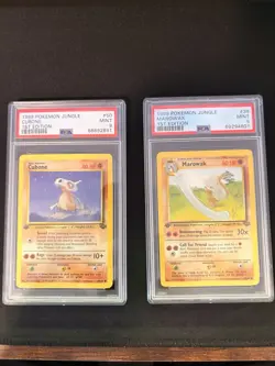 PSA 9 Cubone 1st Edition 50/64 + Marowak 1st Edition 39/64 Jungle 1999 Pokemon - Image 1