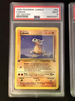 PSA 9 Cubone 1st Edition 50/64 + Marowak 1st Edition 39/64 Jungle 1999 Pokemon - Image 4