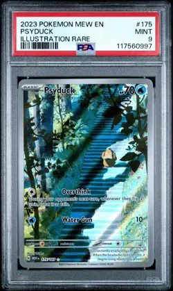 Psyduck 175/165 PSA 9 IR 151 Pokemon ILLUSTRATION RARE HOLO English Foil - Image 1