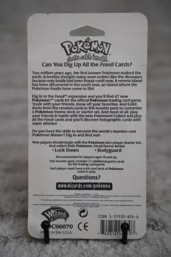 34.31g Pokemon Fossil Booster Blister Pack Zapdos Artwork 1999 WOTC Sealed - Image 3