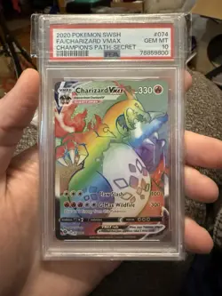 2020 POKEMON SWORD & SHIELD CHAMP'S PATH SECRET FULL ART/CHARIZARD VMAX PSA 10 - Image 1
