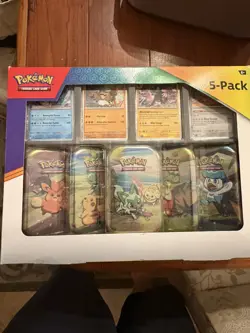 Pokemon TCG: 2023 Paldea Friends Mini Tin Costco 5 Pack New/Factory Sealed - Image 1