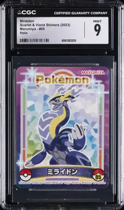 2023 POKEMON SCARLET & VIOLET STICKERS MARUMIYA #05 MIRAIDON HOLO CGC 9 - Image 1