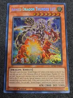 Yugioh Armed Dragon Thunder LV7 Prismatic Secret MP22-EN002 1st Ed Near Mint - Image 1