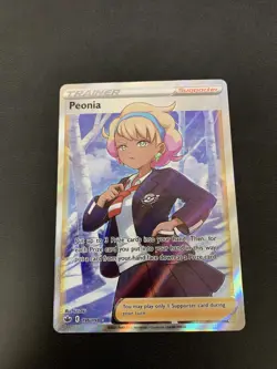 Peonia 196/198 Chilling Reign Full Art Ultra Rare Pokemon Card NM - Image 1