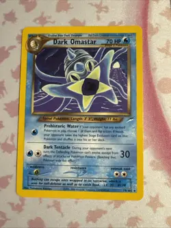 Dark Omastar 19/105 Card Non Holo Neo Destiny Pokemon Card - Image 1
