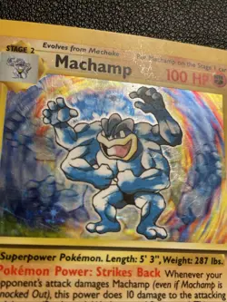 Pokemon TCG Machamp Base Set 8/102 Holo 1st Edition Card WOTC Vintage MP - Image 2