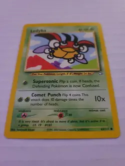 Vintage Common Neo Genesis Basic Ledyba Pokemon Card #165, Lv. 19, 63/111 - Image 2