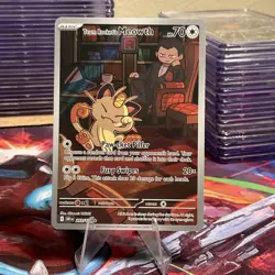 Team Rocket's Meowth #203/182 Pokemon Card Illustration Rare IR - Image 1