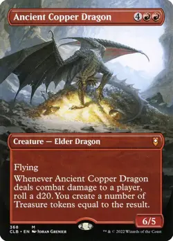 MTG CLB Commander Legends Baldur's Gate Ancient Copper Dragon (Borderless) #368 - Image 1