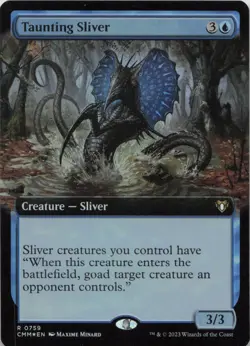 Taunting Sliver (Extended Art) - FOIL - R Commander Masters 759 - MTG - Image 1