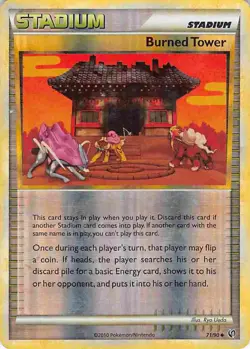 Burned Tower 71/90 Uncommon HGSS Undaunted Pokemon HP/DMG - Image 1