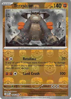 Terrakion 054/086 Rare White Flare Pokemon Master ball Reverse Holo NM - Image 1