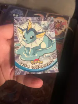 2000 Topps Pokemon TV Animation Topps Vaporeon Blue Logo #134 non holo - Image 1