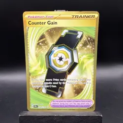 Pokemon TCG Counter Gain 249/191 Surging Sparks Hyper Rare Gold Trainer - Image 1