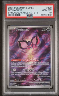 PSA 10 - Pecharunt 129 SVP POKEMON CENTER STAMPED - Shrouded Fable ETB Promo - Image 1