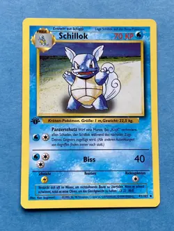 Pokemon 1st Edition German Base Set Schillok (Wartortle) 42/102 - LP - Image 1