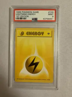 1999 Pokemon 1st Edition Shadowless Lightning Energy Base Set 100/102 PSA 9 Mint - Image 1