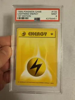 1999 Pokemon 1st Edition Shadowless Lightning Energy Base Set 100/102 PSA 9 Mint - Image 2