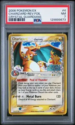 2006 POKEMON EX CRYSTAL GUARDIANS #4 CHARIZARD-REVERSE FOIL PSA 7 - Image 1