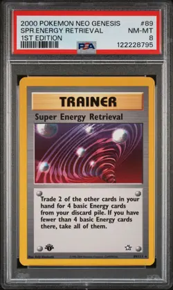 2000 POKEMON NEO GENESIS 1ST ED #89 SUPER ENERGY RETRIEVAL PSA 8 - Image 1