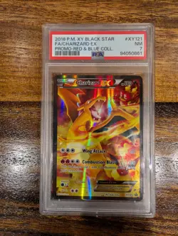 2016 POKEMON XY BLACK STAR PROMO RED & BLUE COLL FULL ART/CHARIZARD EX PSA 7 - Image 1