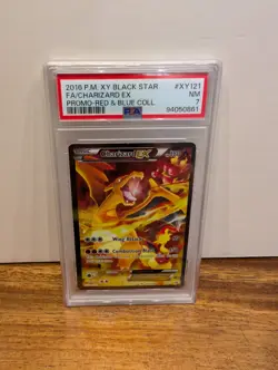 2016 POKEMON XY BLACK STAR PROMO RED & BLUE COLL FULL ART/CHARIZARD EX PSA 7 - Image 3